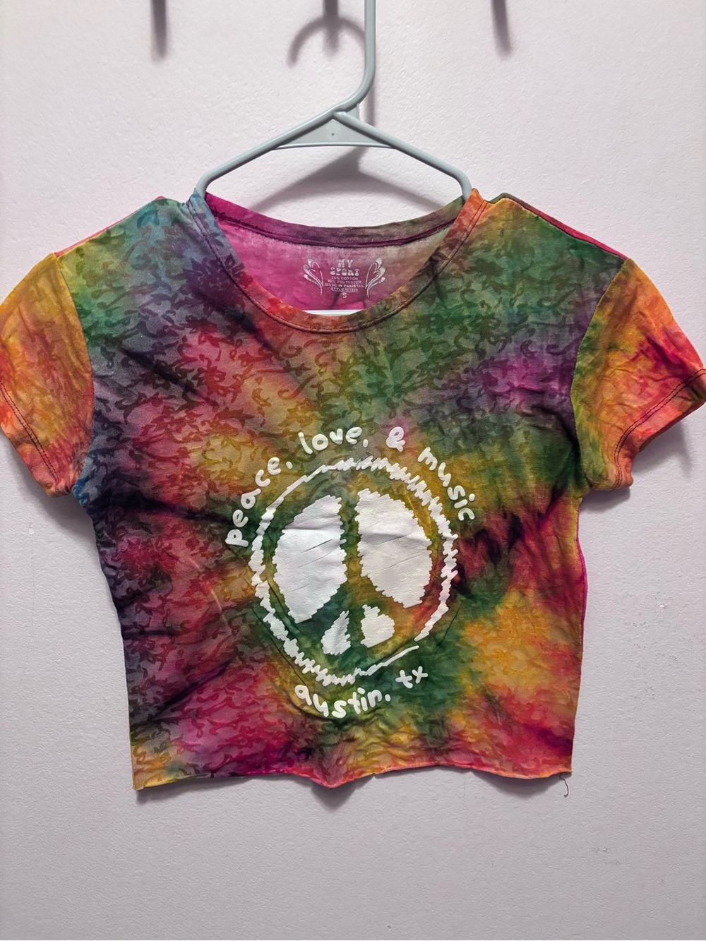 Tie-Dye Peace Crop Tee